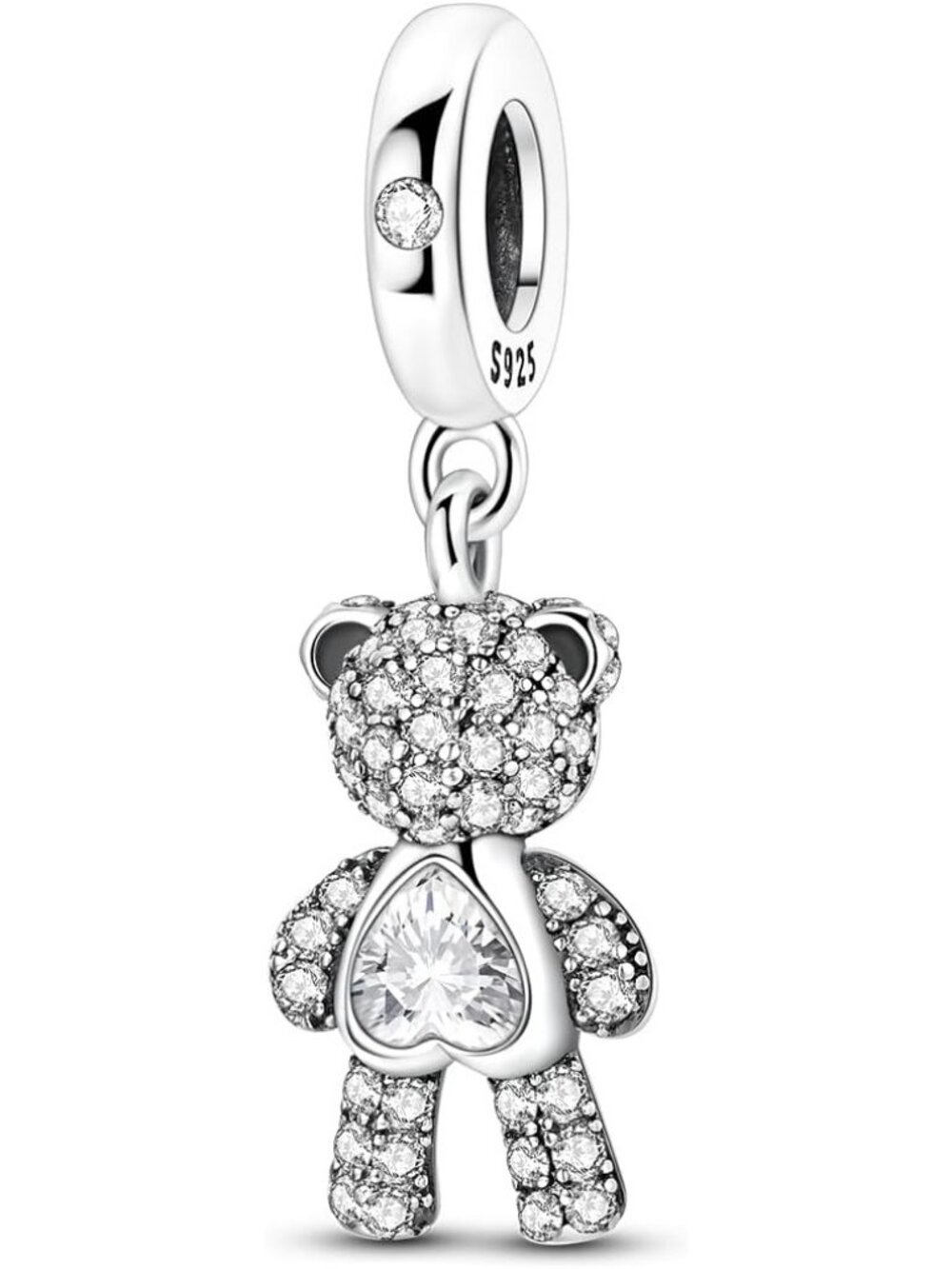 Women's Silver Shining Bear Butterfly Charms For Bracelets Dangle Pendants